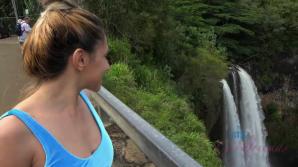 You take Hime out to the waterfall, then you cum on her face.